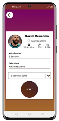 karim benzema Video Call android App screenshot 5