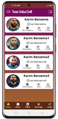 karim benzema Video Call android App screenshot 6